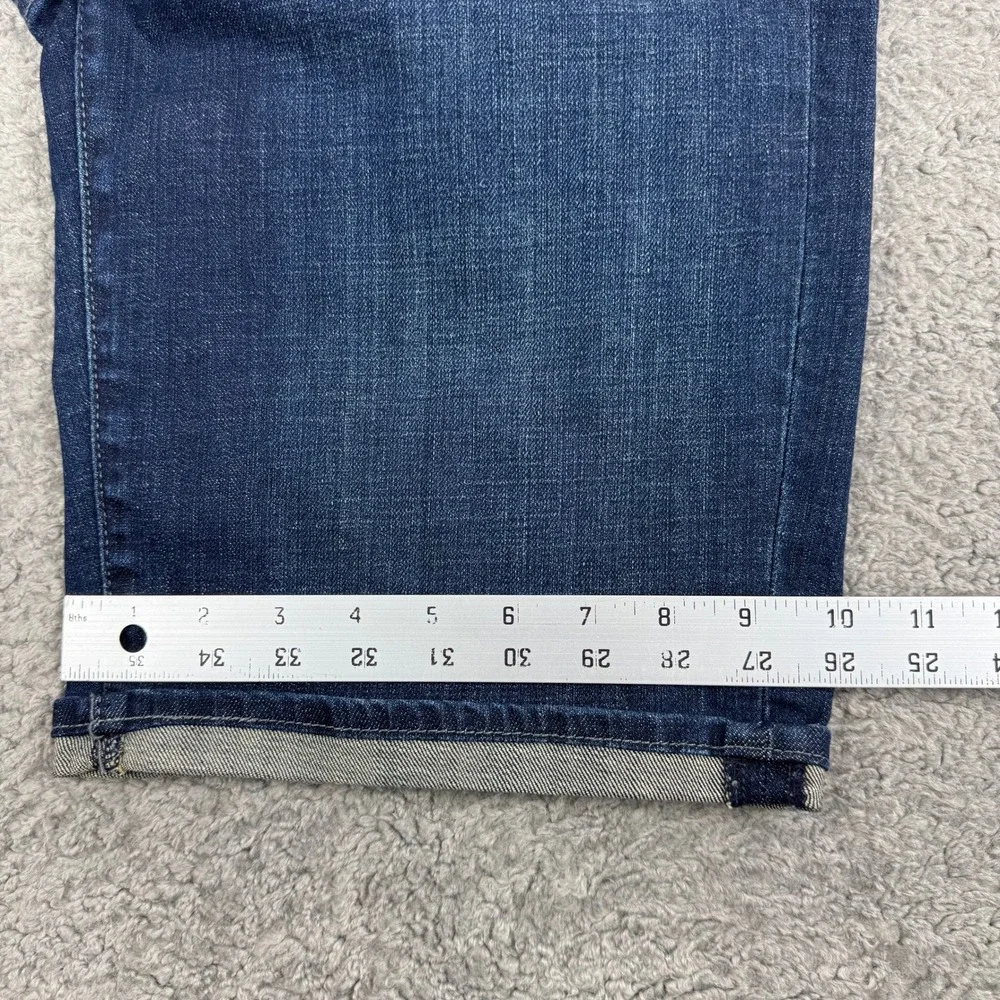 Levis 525 Perfect Waist Denim Bermuda Shorts Dark Wash Blue Womens Size 8